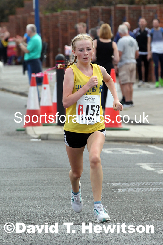Womens under-17s 2021 Northern 6 and 4 Stage and Young Athletes Road Relays, Redcar. Photo: David T. Hewitson/Sports for All Pics